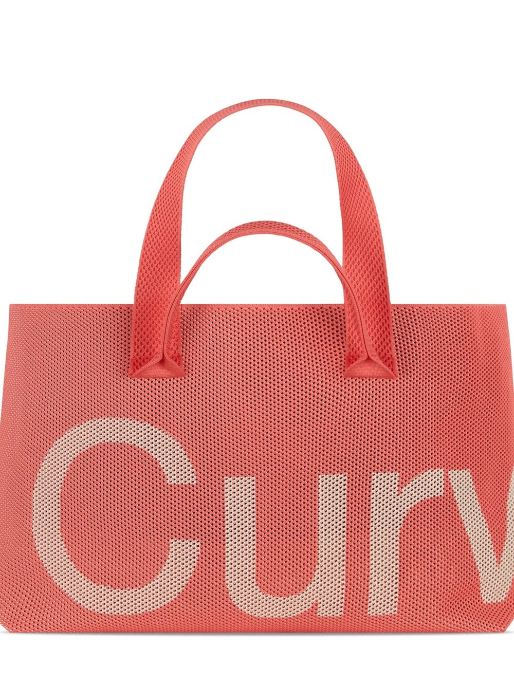Curves by Sean Brown Curves Perforated Knit Tote- Coral